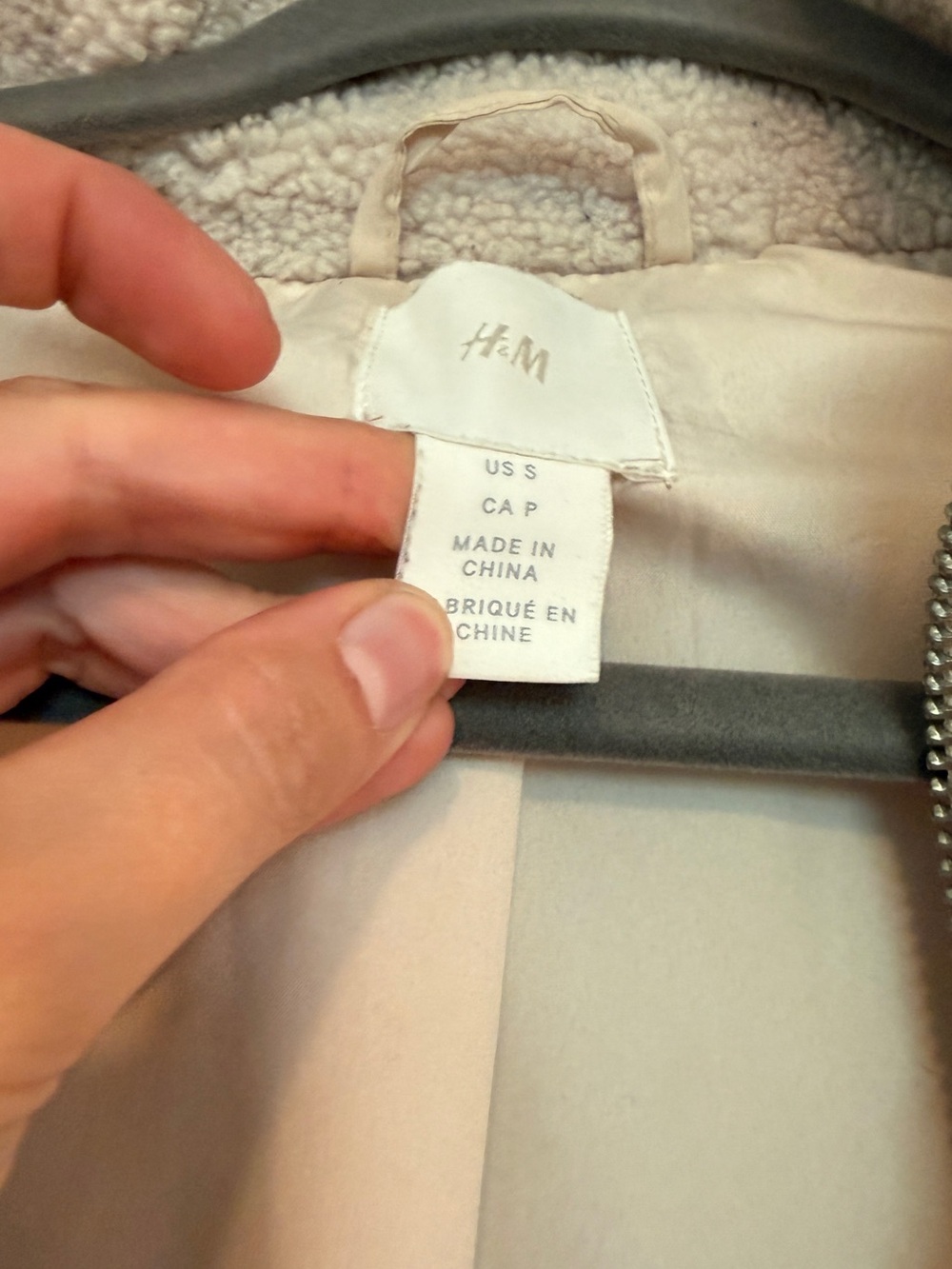 H&M Cream Teddy Zip Jacket - Picture 4 of 4